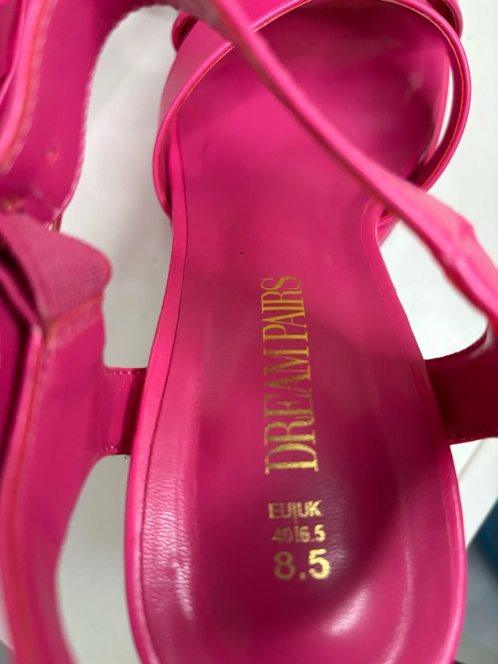Dream Pairs Hot Pink Platform Block Heel Sandals Square Toe Y2K Size 8.5 - Picture 5 of 11